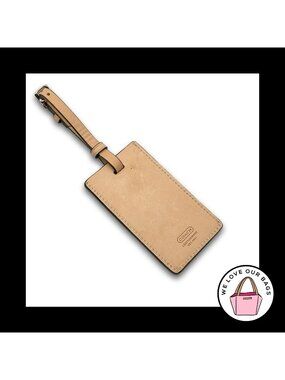 Y2K VINTAGE COACH Luggage Bag Hang Tag ID Natural Brown Leather Charm Keychain